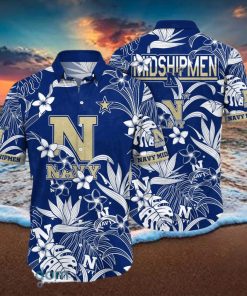 Navy Midshipmen NCAA3 Flower Hawaiian Shirt For Men Women Impressive Gift For Fans hawaiian shirt