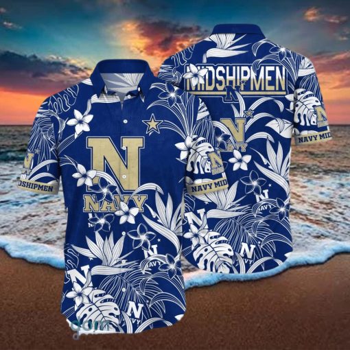 Navy Midshipmen NCAA3 Flower Hawaiian Shirt For Men Women Impressive Gift For Fans hawaiian shirt