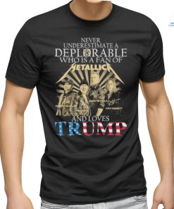 Never Underestimate A Woman Who Is A Fan Of Metallic And Loves Trump signatures Shirt