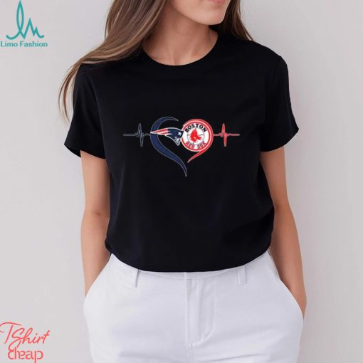 New England Patriots And Boston Red Sox heartbeat 2023 shirt