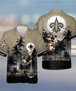 New Orleans Saints Mickey And Beach Night Hawaiian Shirt