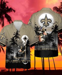 New Orleans Saints Mickey And Beach Night Hawaiian Shirt