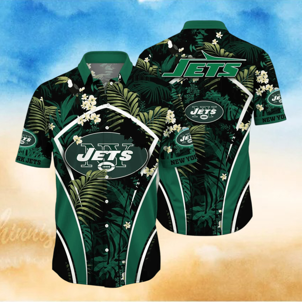 New York Jets NFL Mens Floral Button Up Shirt