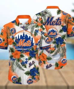 New York Mets MLB Flower Hawaiian Shirt