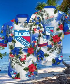 New York Rangers NHL Aloha Tropical Flower Hawaiian Shirt