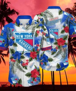 New York Rangers NHL Aloha Tropical Flower Hawaiian Shirt