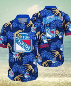 New York Rangers NHL Flower Hawaiian Shirt