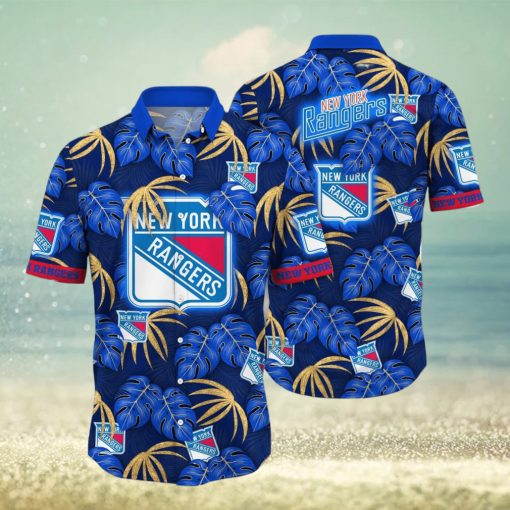 New York Rangers NHL Flower Hawaiian Shirt