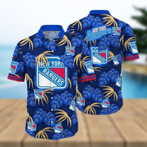 New York Rangers NHL Flower Hawaiian Shirt