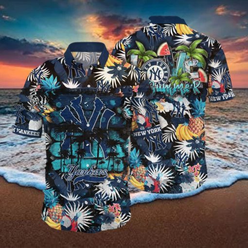 New York Yankees MLB Flower Hawaiian Shirt For Men Women Great Gift For Fans