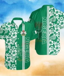 Nigeria Coat Of Arms Hibiscus Pattern Hawaiian Shirt