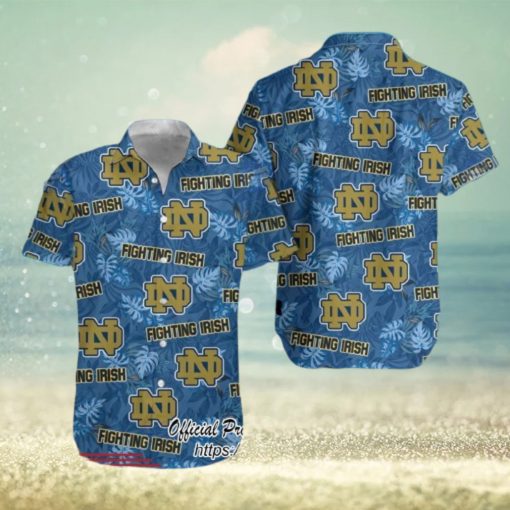 Notre Dame Logo Fighting Irish NCAA Tropical Hawaiian Shirt