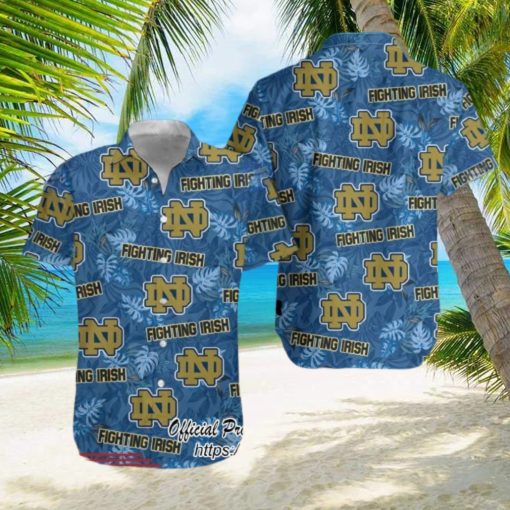 Notre Dame Logo Fighting Irish NCAA Tropical Hawaiian Shirt