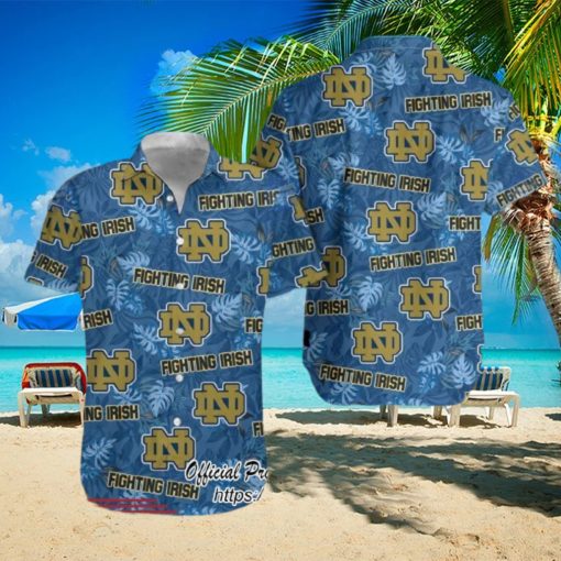 Notre Dame Logo Fighting Irish NCAA Tropical Hawaiian Shirt