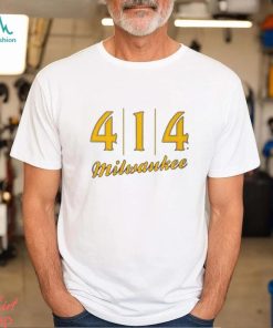 Official 414 Milwaukee Baseball Stitch Graphic T Shirt