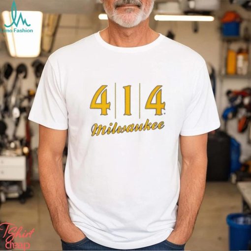 Official 414 Milwaukee Baseball Stitch Graphic T Shirt