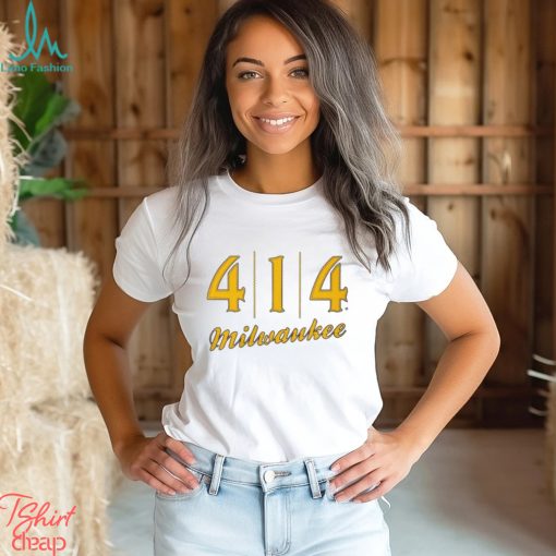 Official 414 Milwaukee Baseball Stitch Graphic T Shirt