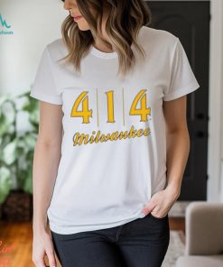 Official 414 Milwaukee Baseball Stitch Graphic T Shirt