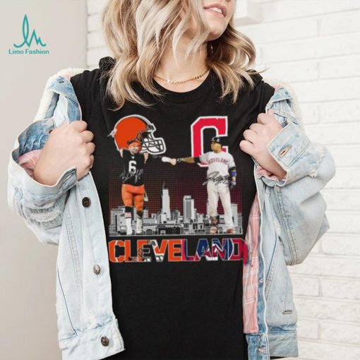 Official Baker Mayfield and José Ramírez Cleveland City Champions signatures shirt