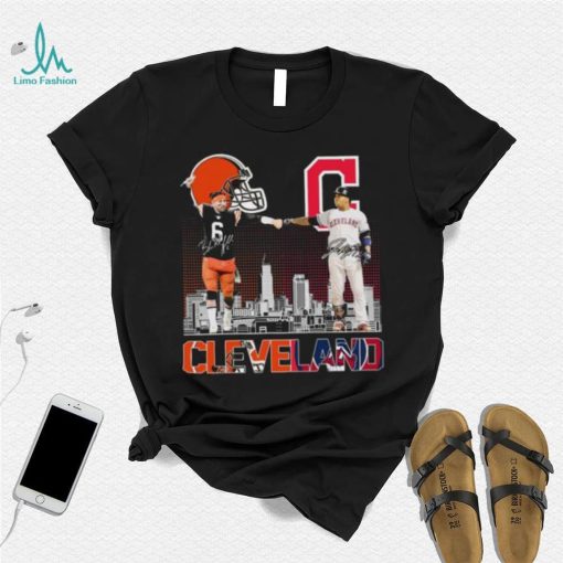 Official Baker Mayfield and José Ramírez Cleveland City Champions signatures shirt
