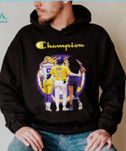 Official Champions Joe Burrow Dylan Crews and Angel Reese LSU Tigers signatures shirt