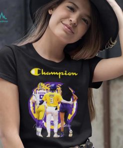 Official Champions Joe Burrow Dylan Crews and Angel Reese LSU Tigers signatures shirt