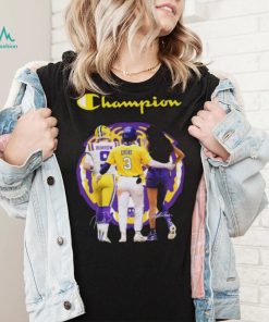 Official Champions Joe Burrow Dylan Crews and Angel Reese LSU Tigers signatures shirt