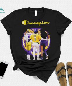 Official Champions Joe Burrow Dylan Crews and Angel Reese LSU Tigers signatures shirt