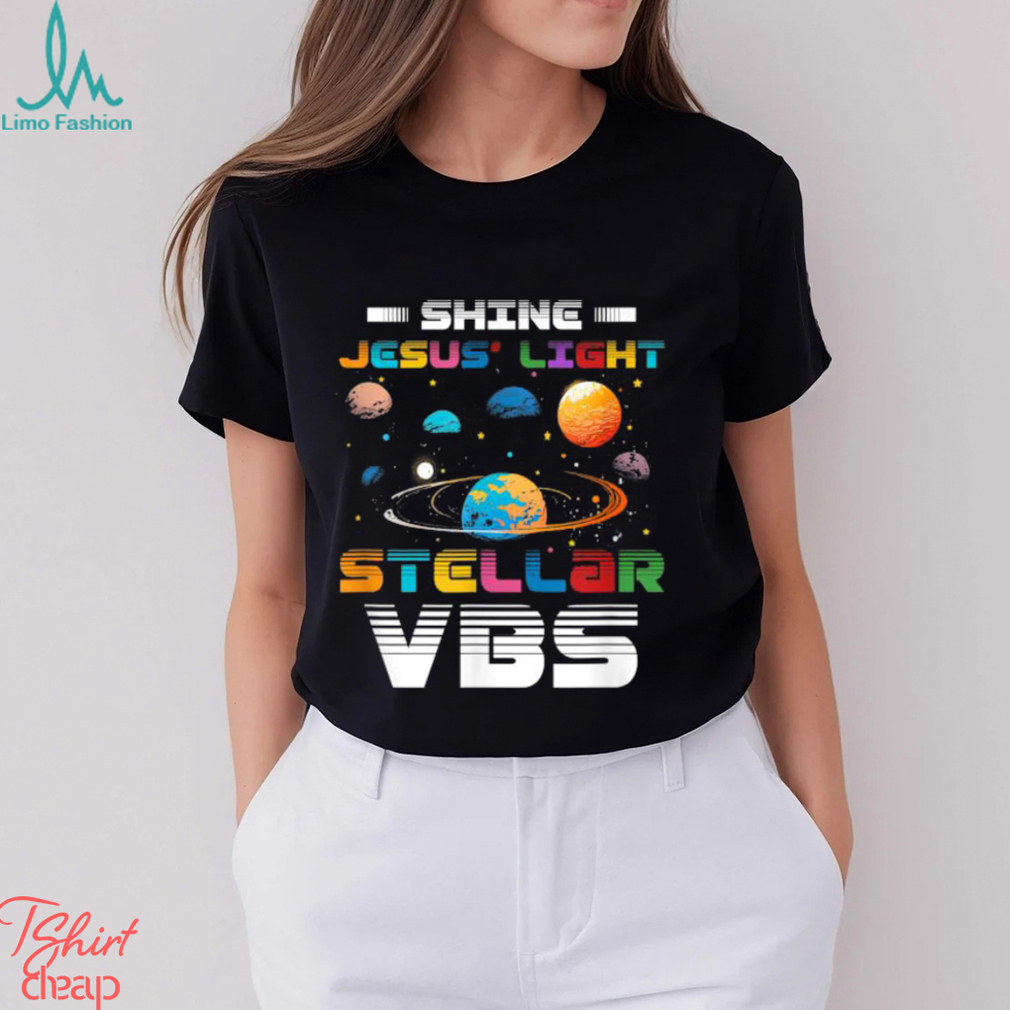 Official Stellar Bible School VBS Shine Jesus Light Christian T Shirt Official Stellar Bible School VBS Shine Jesus Light Christian T Shirt