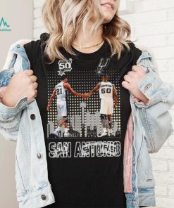 Official Tim Duncan and David Robinson San Antonio Spurs Skyline signatures shirt