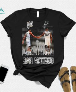 Official Tim Duncan and David Robinson San Antonio Spurs Skyline signatures shirt