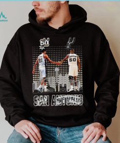 Official Tim Duncan and David Robinson San Antonio Spurs Skyline signatures shirt