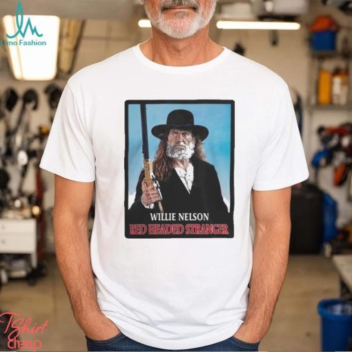 Official Willie nelson red headed stranger photo design T shirt