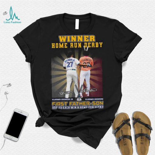 Official Winner Home Run Derby First Father Son Duo To Each Win Vladimir Guerrero signatures shirt