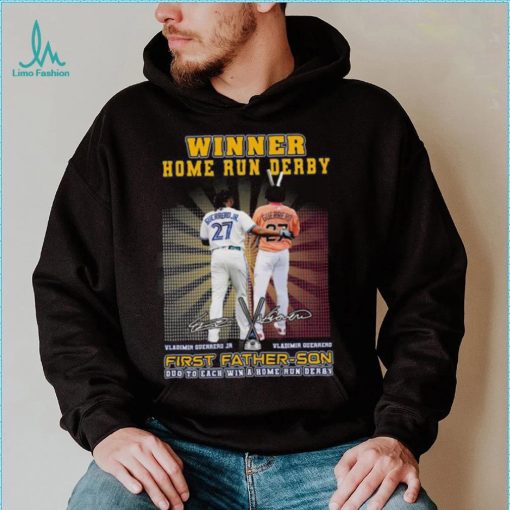 Official Winner Home Run Derby First Father Son Duo To Each Win Vladimir Guerrero signatures shirt