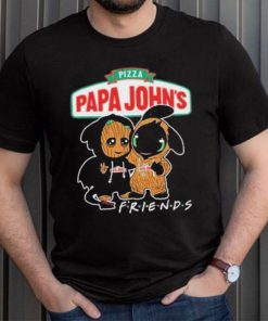 Official baby Groot And Baby Toothless Dragon Friends Pizza Papa John’s T Shirt