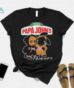 Official baby Groot And Baby Toothless Dragon Friends Pizza Papa John’s T Shirt