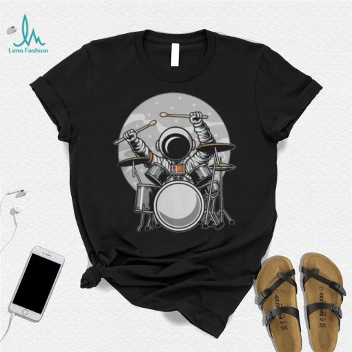 Official drumming astronaut space drummer musician rock band Shirt