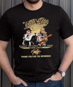 Official neil Young Shakey returns to the road tour 2023 thank you for the memories signatures shirt