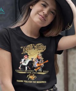 Official neil Young Shakey returns to the road tour 2023 thank you for the memories signatures shirt