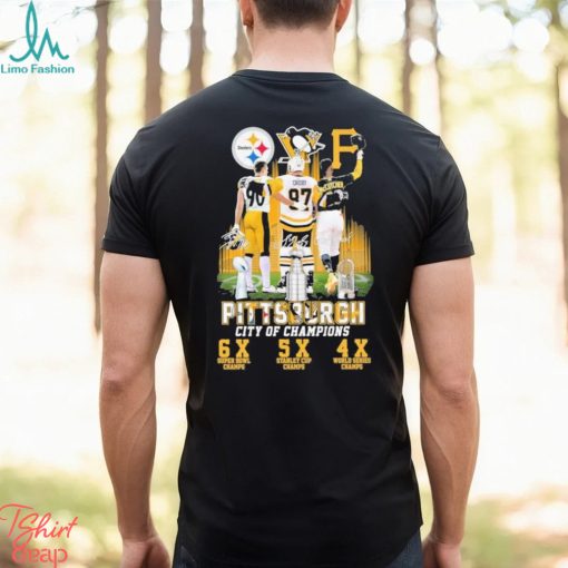 Official pittsburgh City Of Champions Steelers Penguins Pirates Shirt