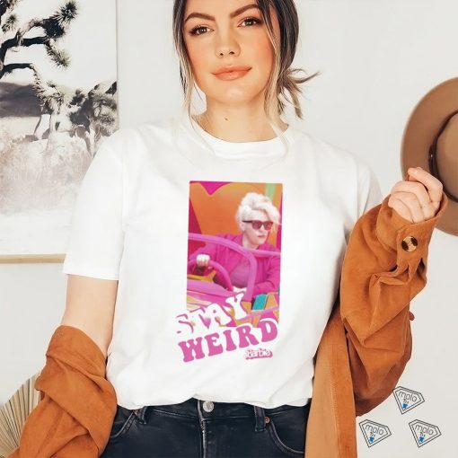 Official stay weird Barbie the movie photo t shirt