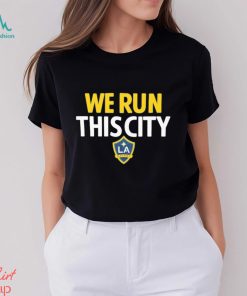 Official we Run This City LA Galaxy Fanatics Branded Team Chant Logo Shirt