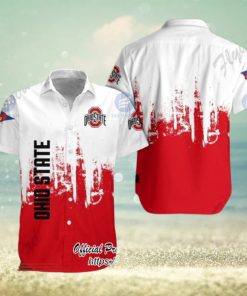 Ohio State Buckeyes white Red Hawaiian Shirt