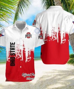 Ohio State Buckeyes white Red Hawaiian Shirt