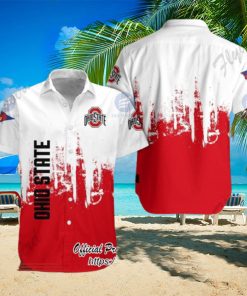 Ohio State Buckeyes white Red Hawaiian Shirt