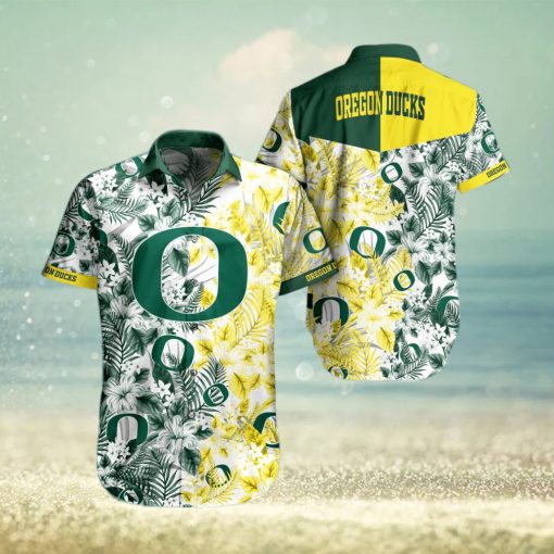 Oregon Ducks Tropical Style Hawaiian Shirt And Shorts For Fans hawaiin shirt