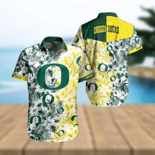 Oregon Ducks Tropical Style Hawaiian Shirt And Shorts For Fans hawaiin shirt