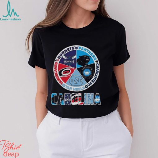 Original carolina Sport team Carolina Hornets Panthers Charlotte Fc Tar Heels and Hurricanes shirt
