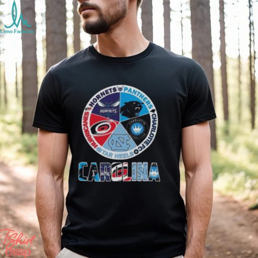 Original carolina Sport team Carolina Hornets Panthers Charlotte Fc Tar Heels and Hurricanes shirt